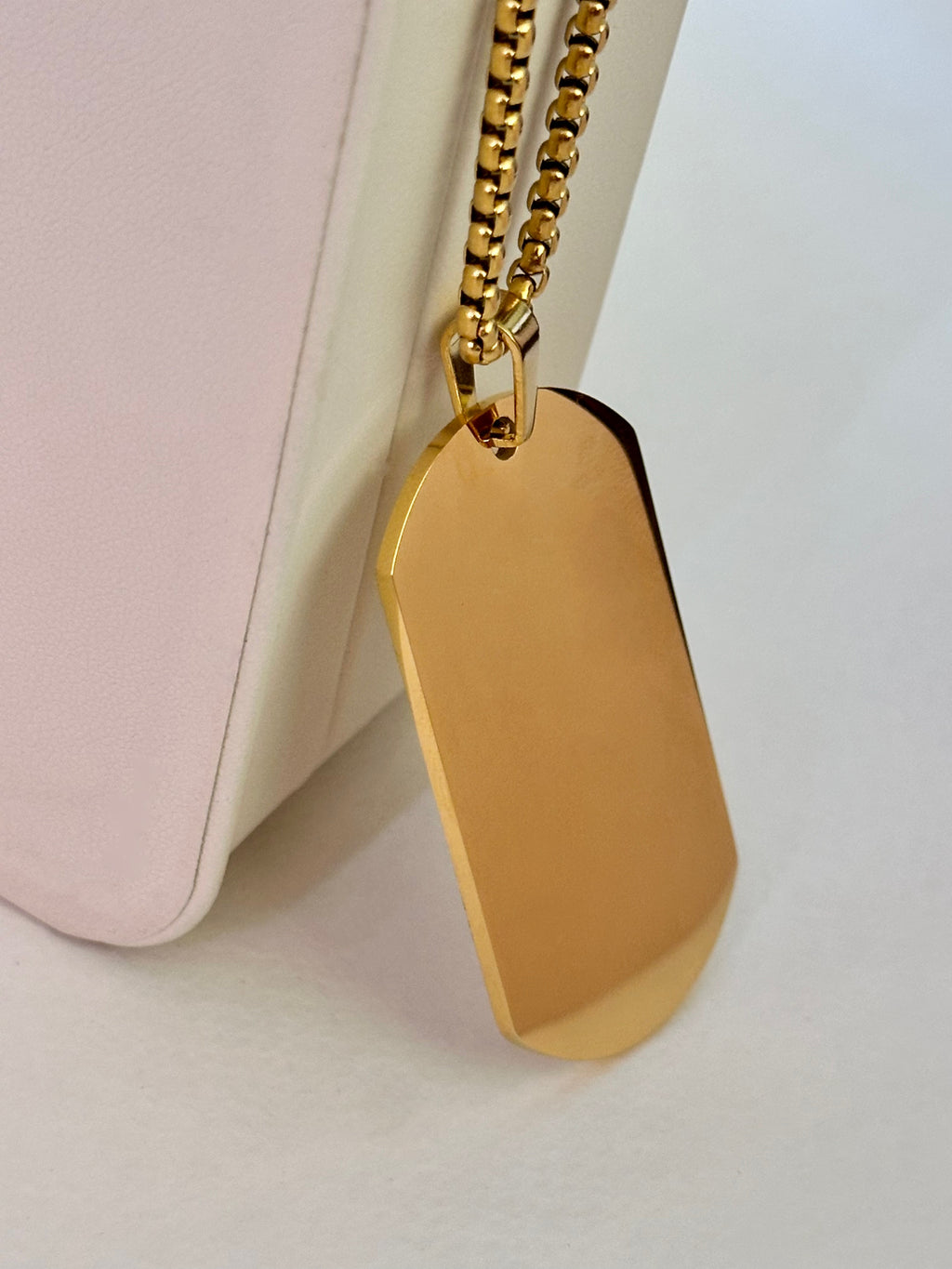 Collar Placa Grabable para Hombre, 50mm, Acero Inoxidable