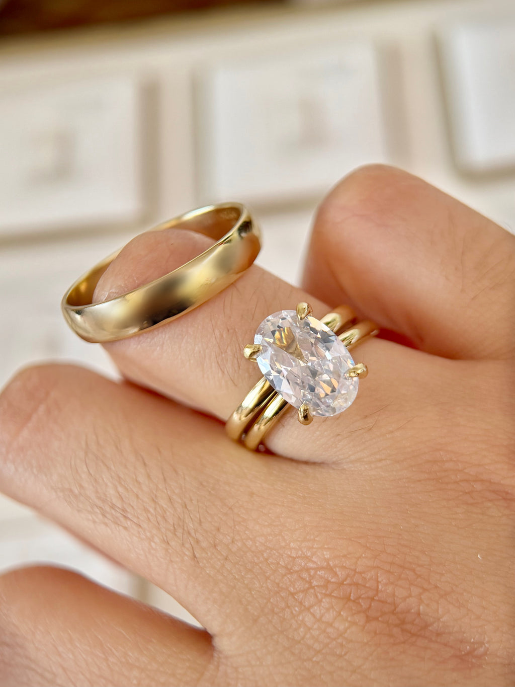 Trio De Boda Bañado en oro 18k