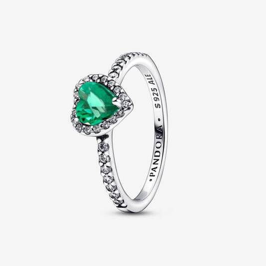 Anillo Corazón Nivelado Verde