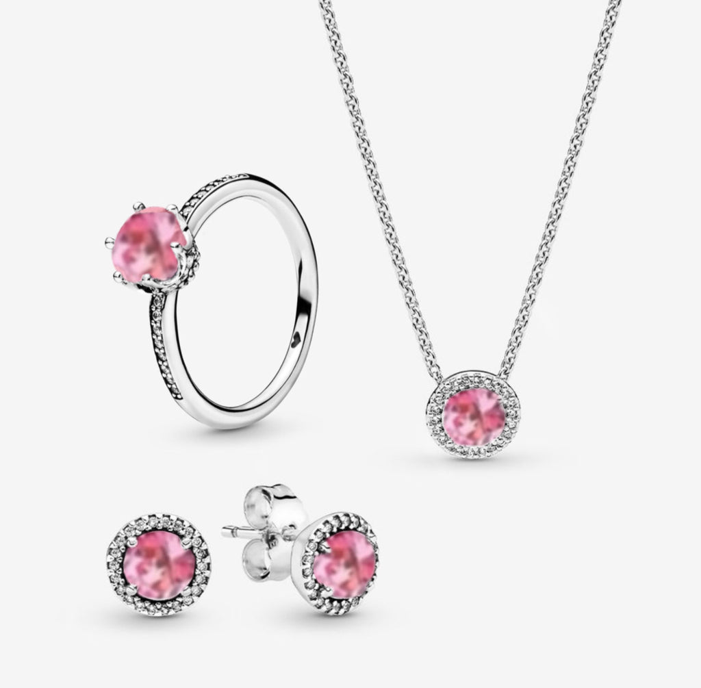 Set Completo Corona Resplandor Rosa