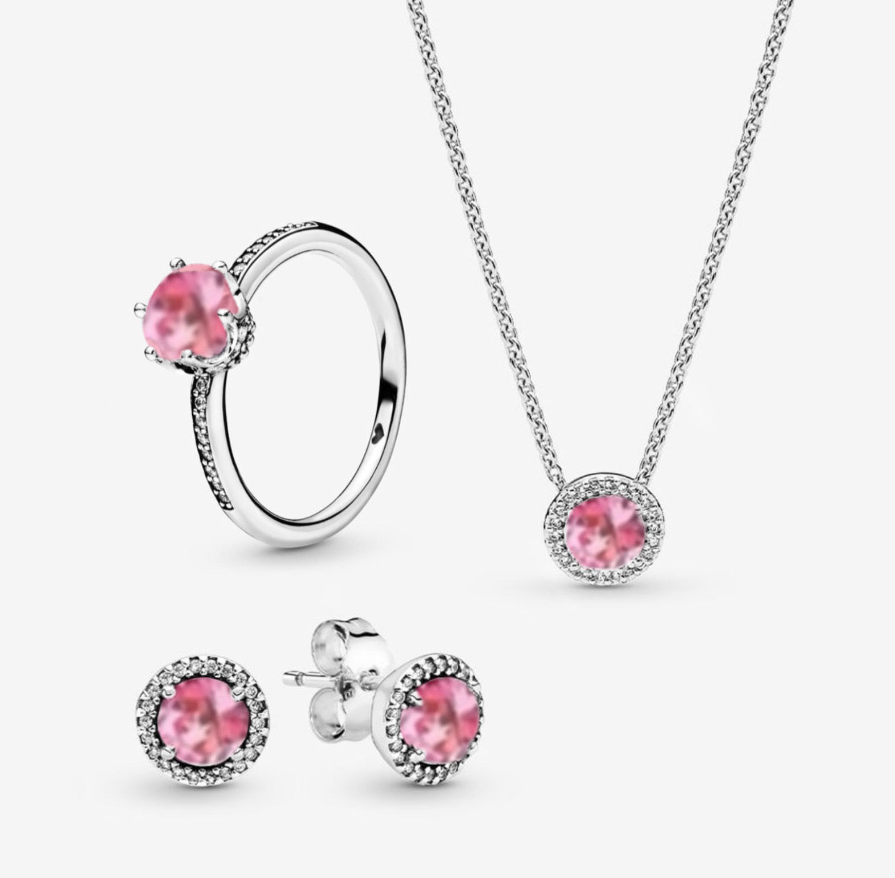 Set Completo Corona Resplandor Rosa