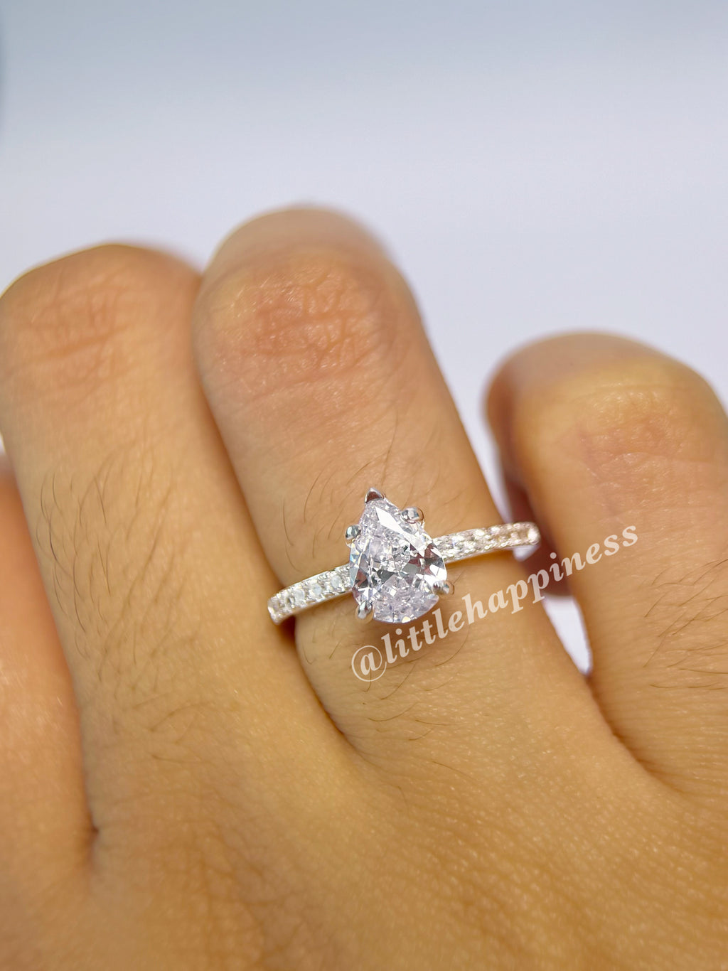 Anillo Compromiso Corte Pera