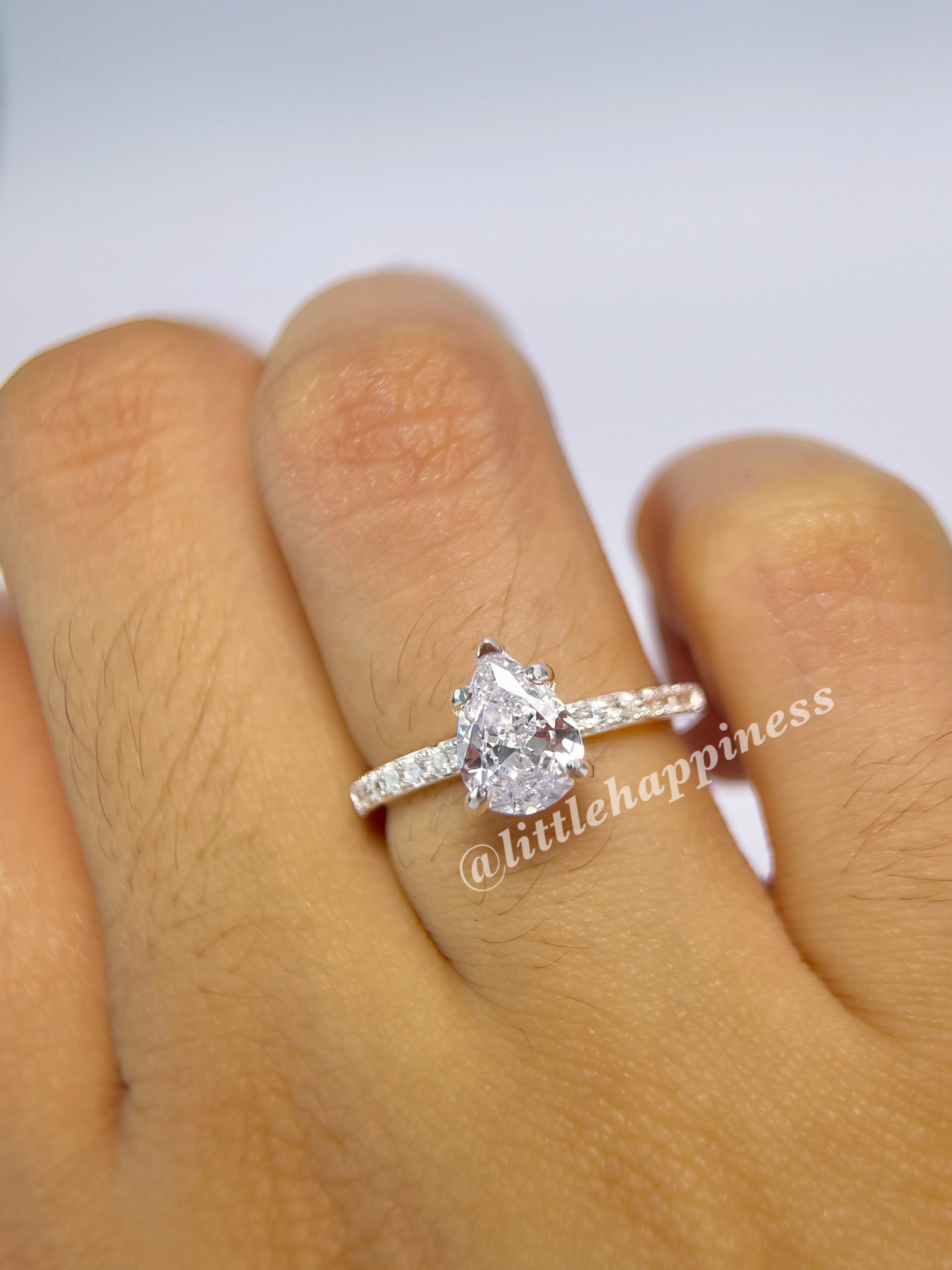 Anillo Compromiso Corte Pera