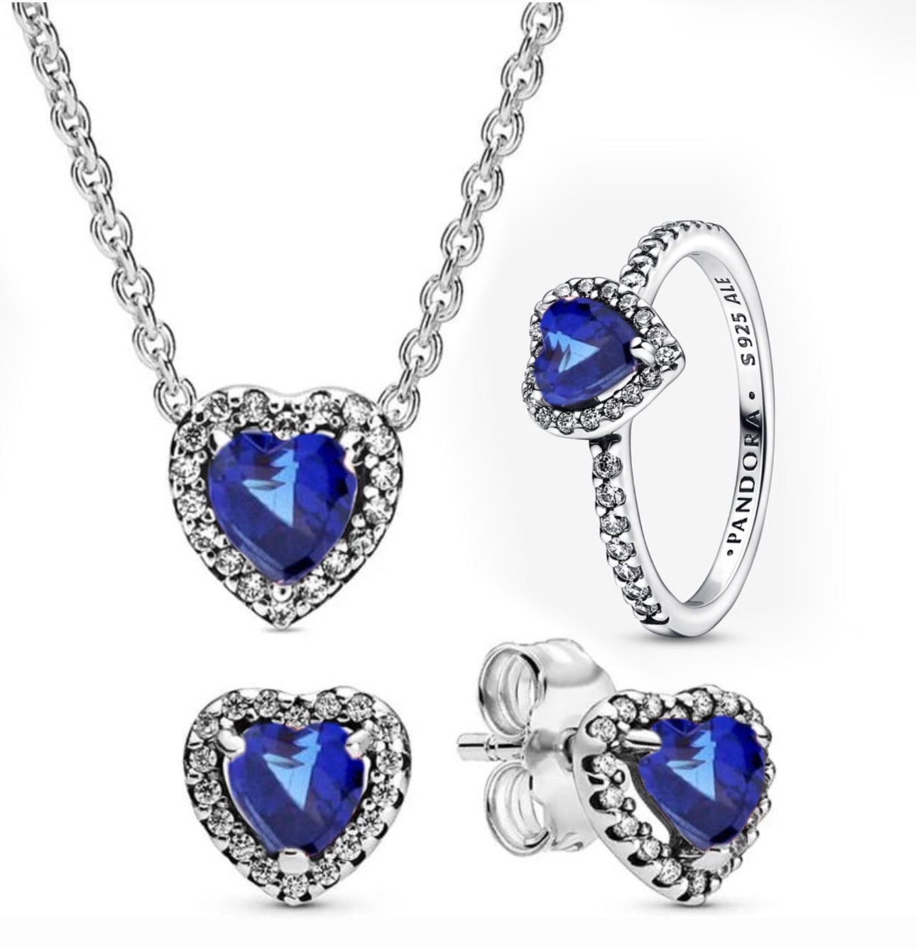 Set completo Corazón Relieve Azul oscuro