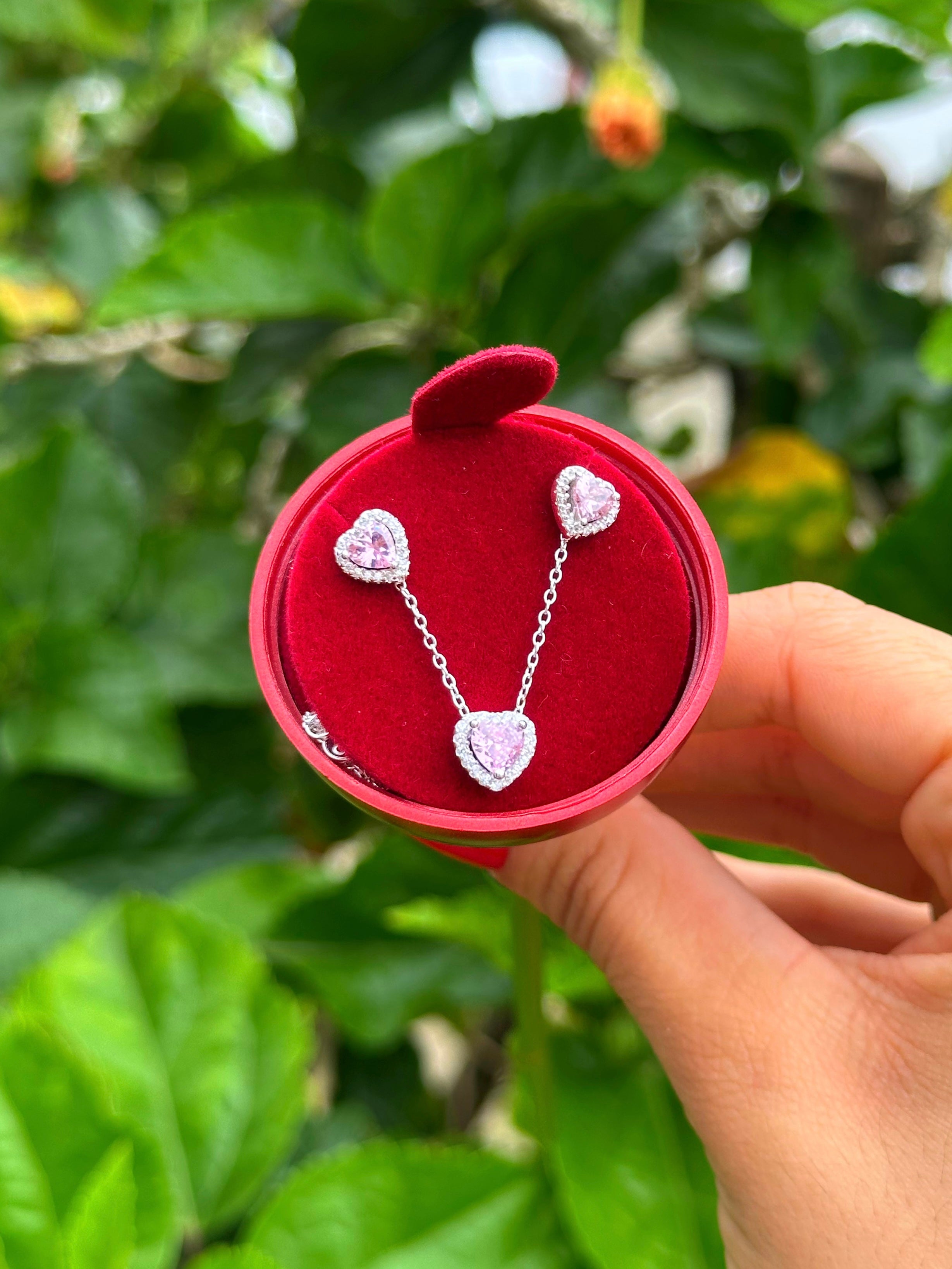 Caja De Flor para Anillo y conjuntos Collar + aretes