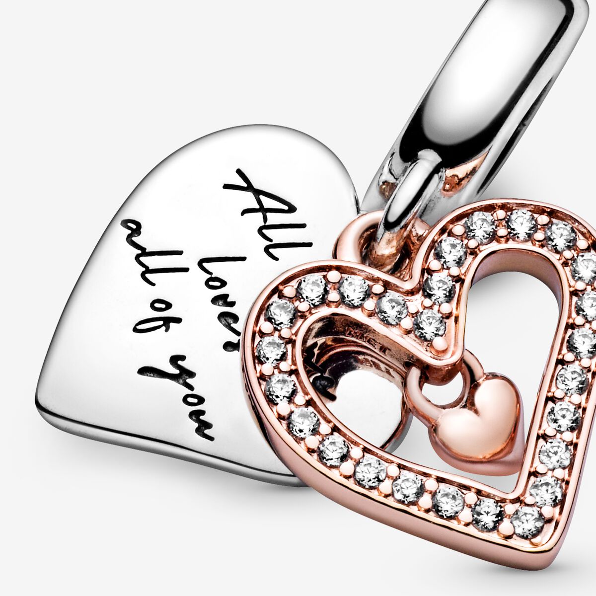 Charm Colgante Boceto De Corazon Brillante