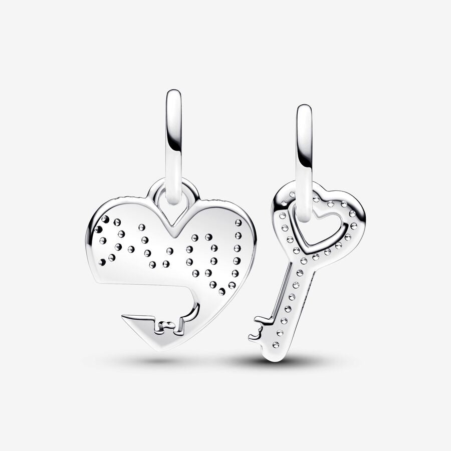 Charm Colgante Divisible Corazon Y Llave