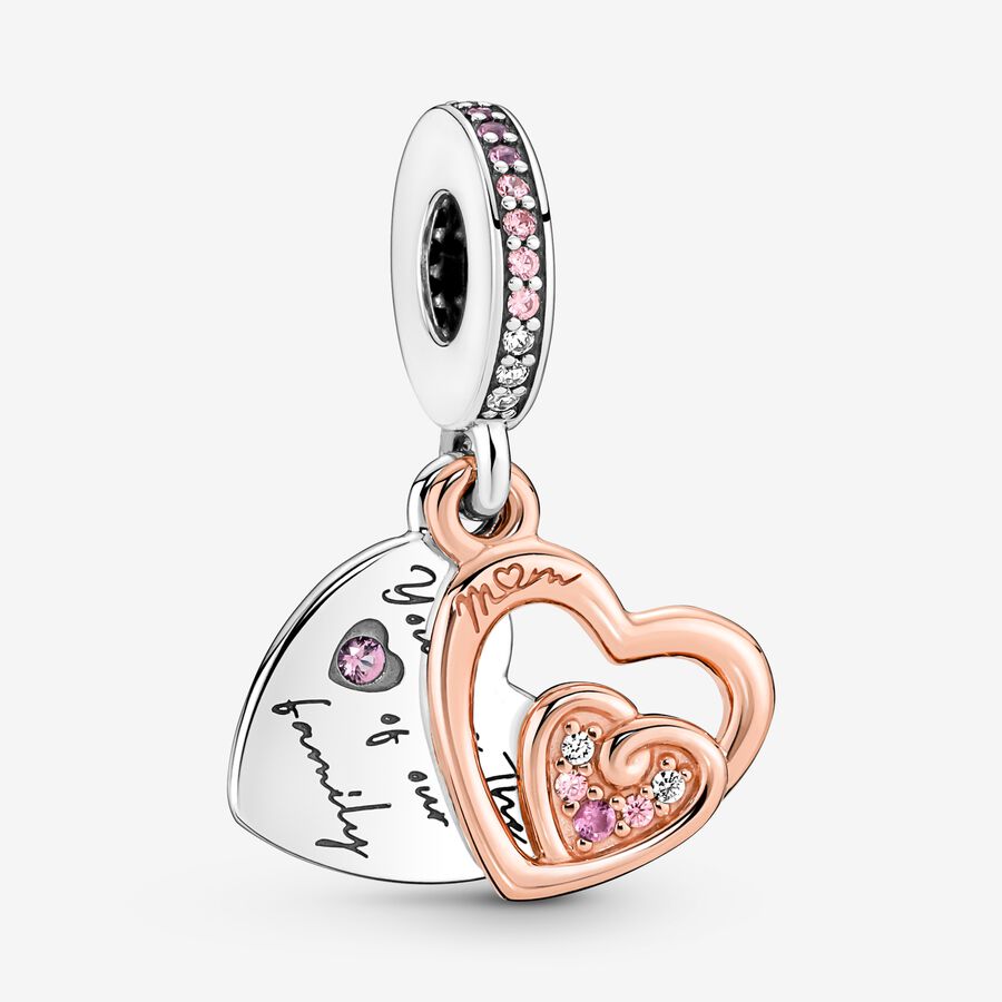 Charm Colgante Doble Corazones Infinito Entrelazados