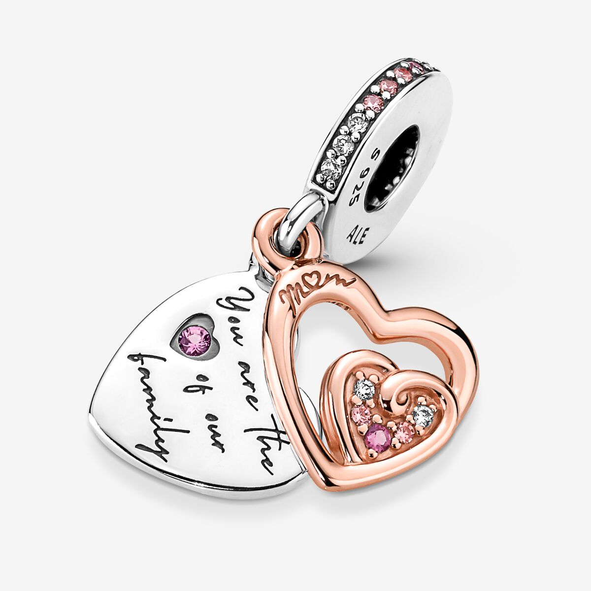 Charm Colgante Doble Corazones Infinito Entrelazados