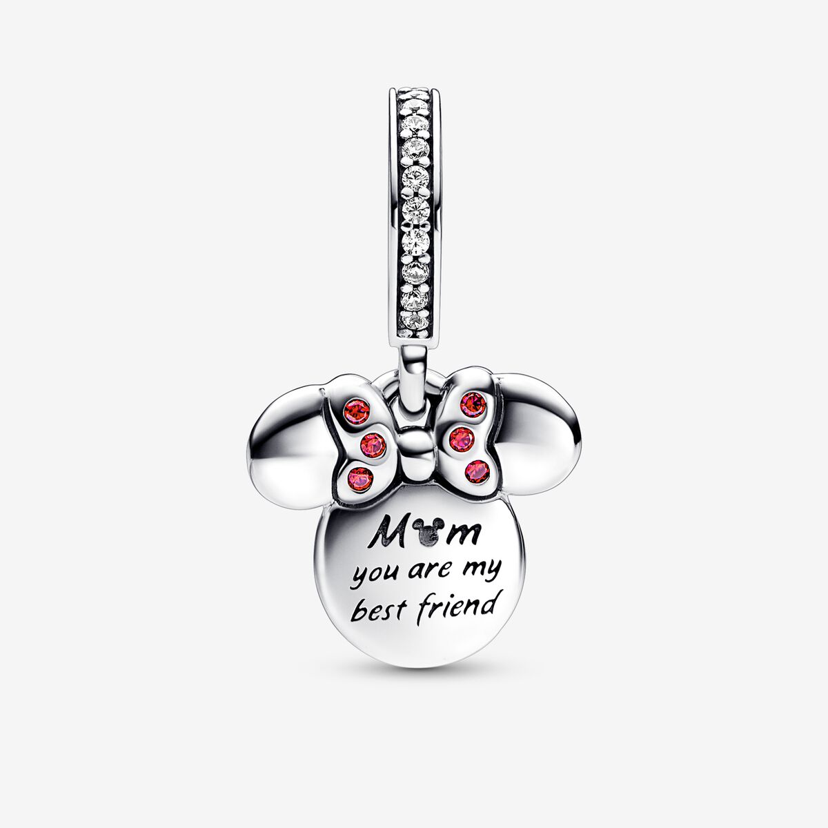 Charm Colgante Doble Silueta Minnie Mause De Disney