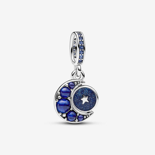 Charm Colgante Giratorio Luna Brillante