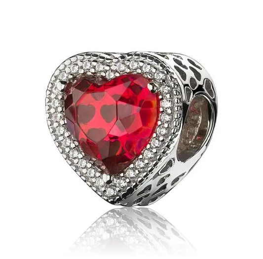 Charm Corazon Cristal Rojo