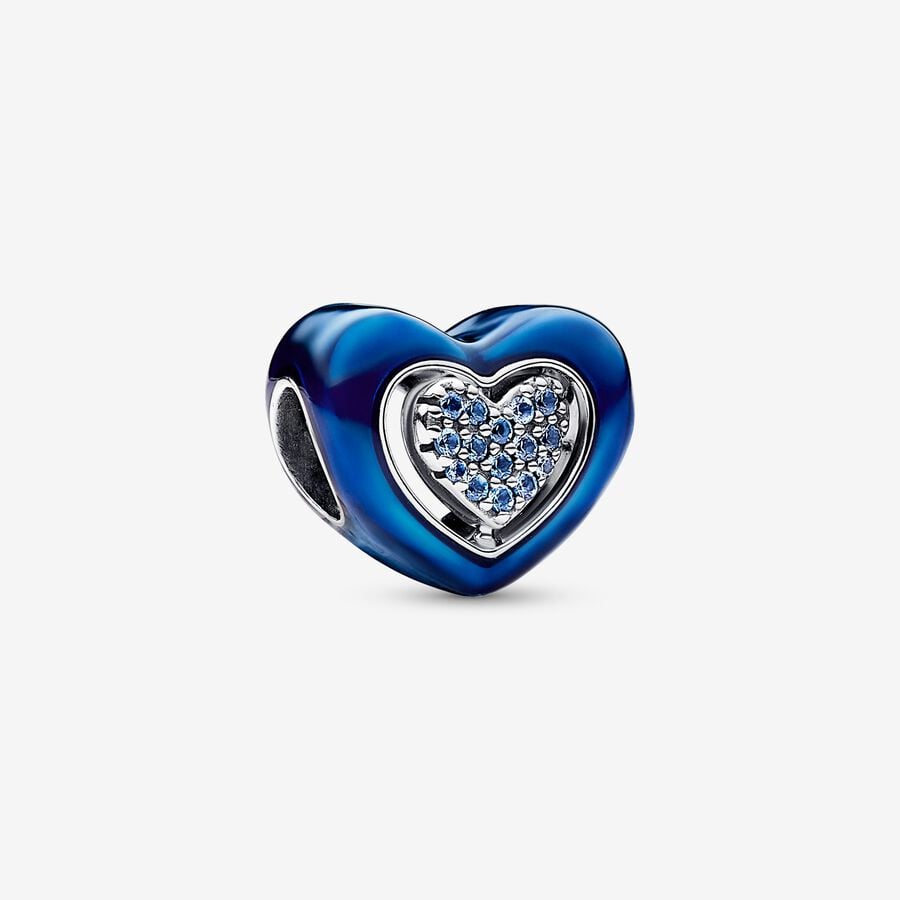 Charm Corazon Giratorio Azul