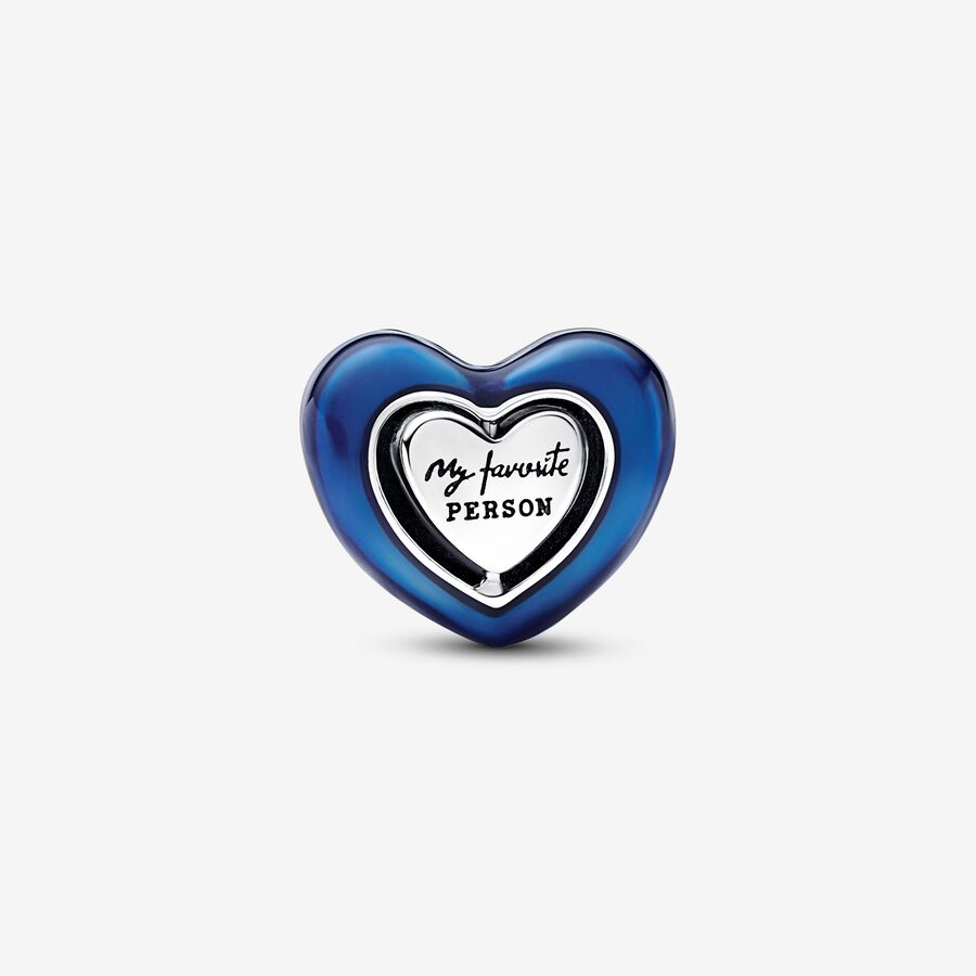 Charm Corazon Giratorio Azul