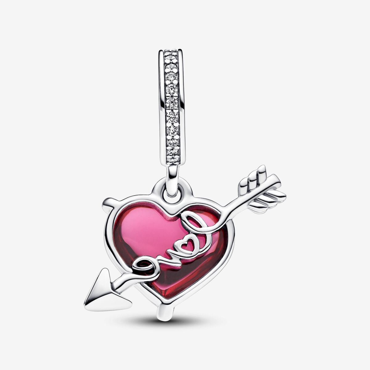 Charm Colgante Corazon Rojo y Flecha