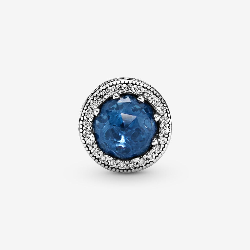 Charm Corazones Brillantes Azul Luz De Luna