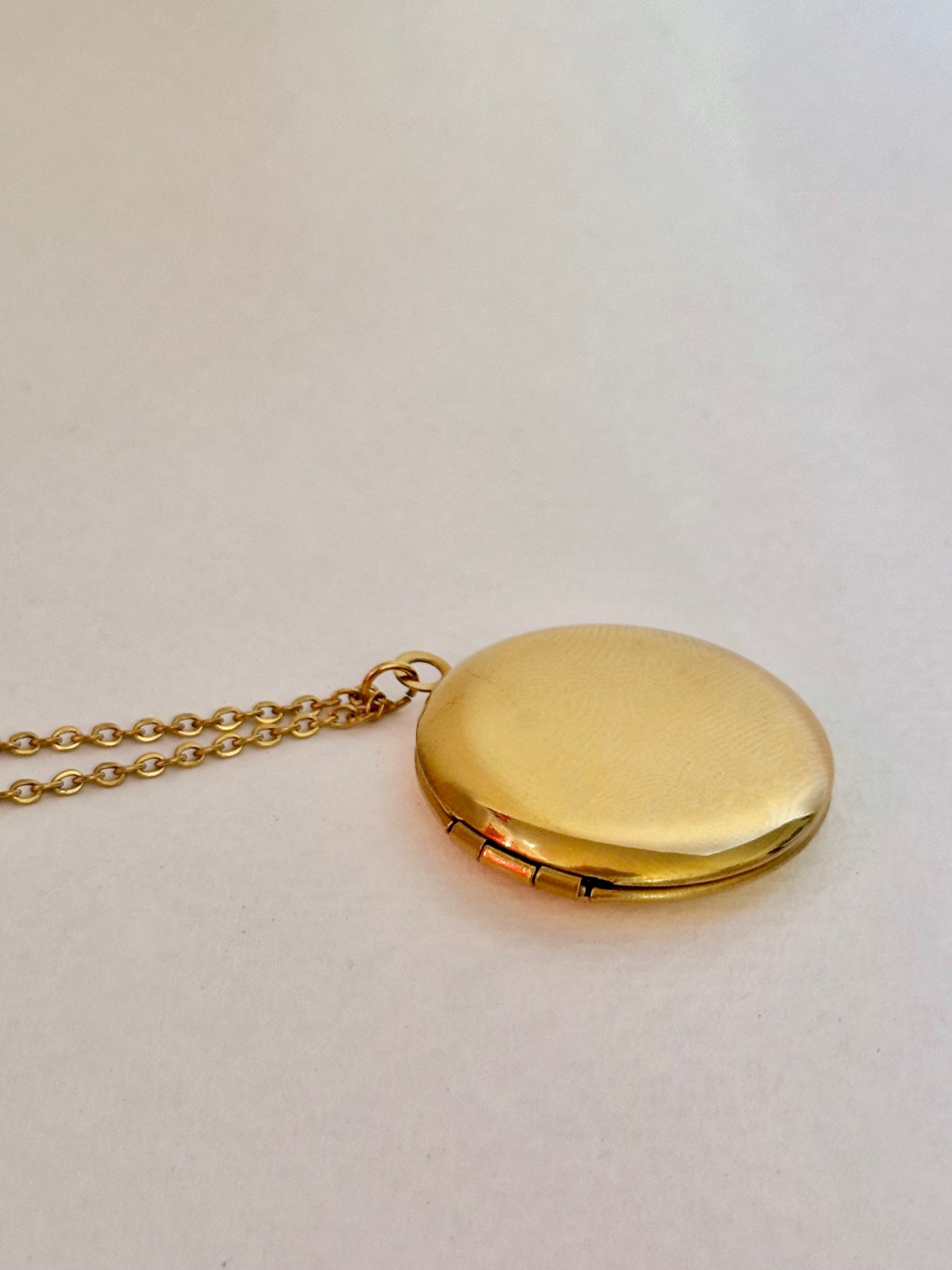 Collar Relicario Circular, porta foto y grabable, Acero Inoxidable