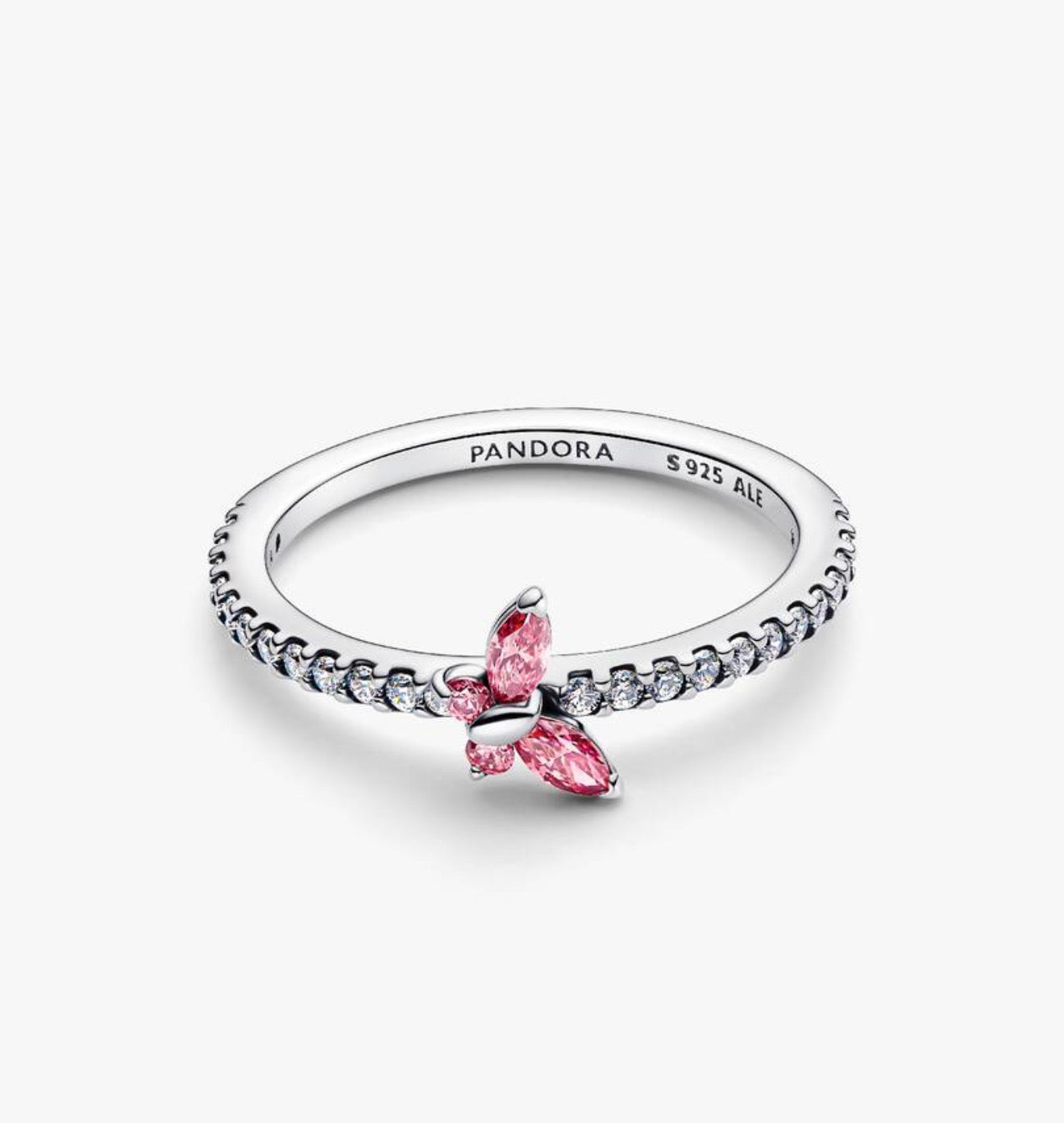 Anillo Mariposa Brillante Rosa