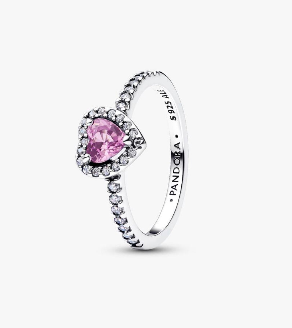Anillo Corazón Nivelado Morado