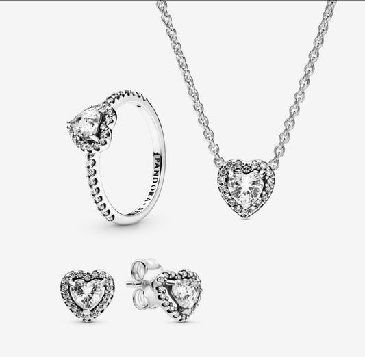 Set Completo Corazón Relieve Trasparente