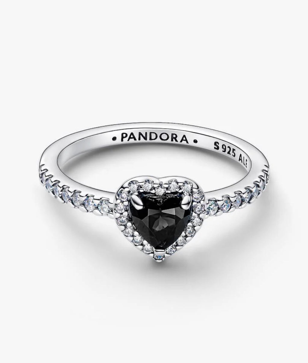 Anillo Corazón Nivelado Negro