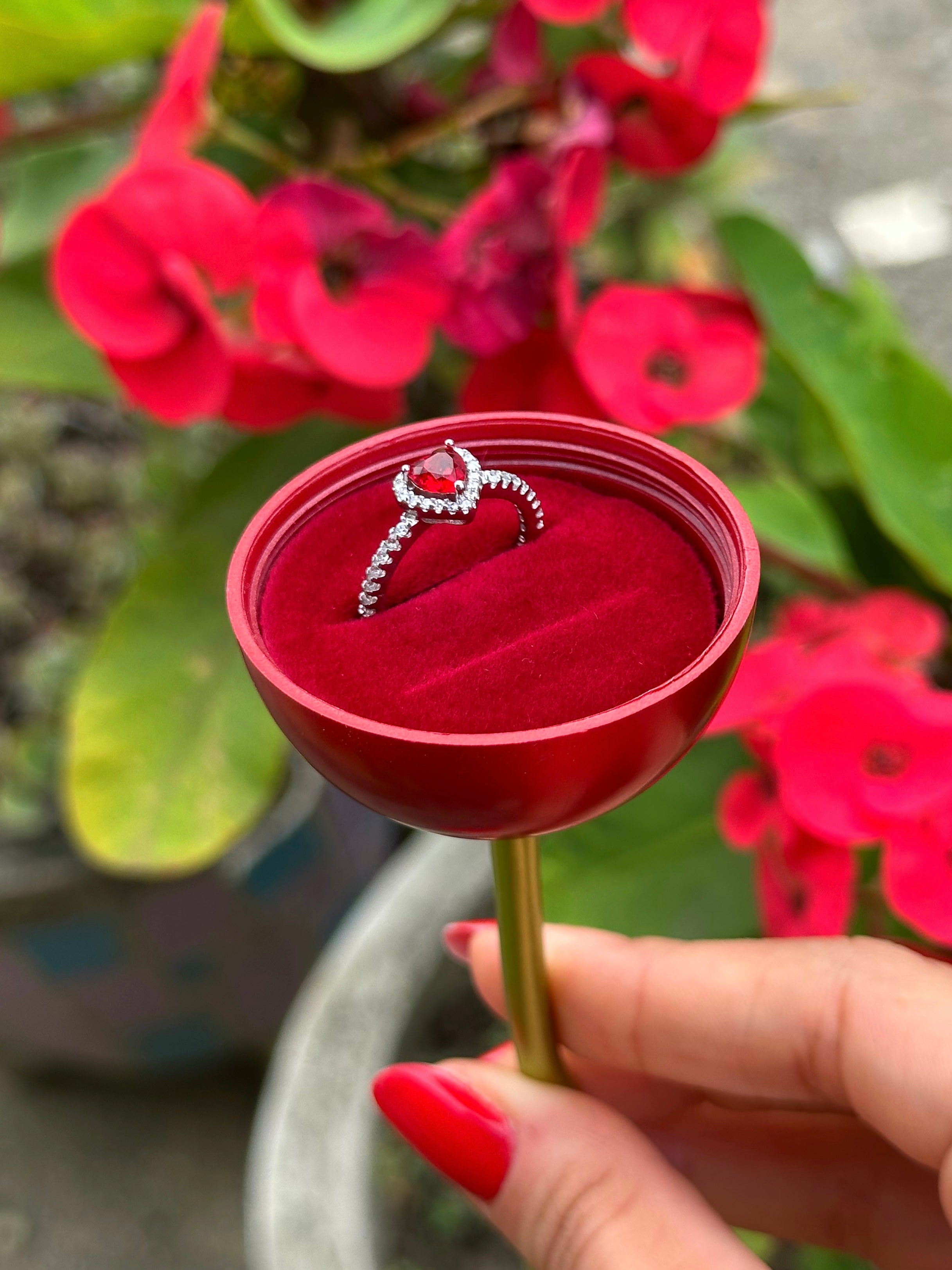 Caja De Flor para Anillo y conjuntos Collar + aretes