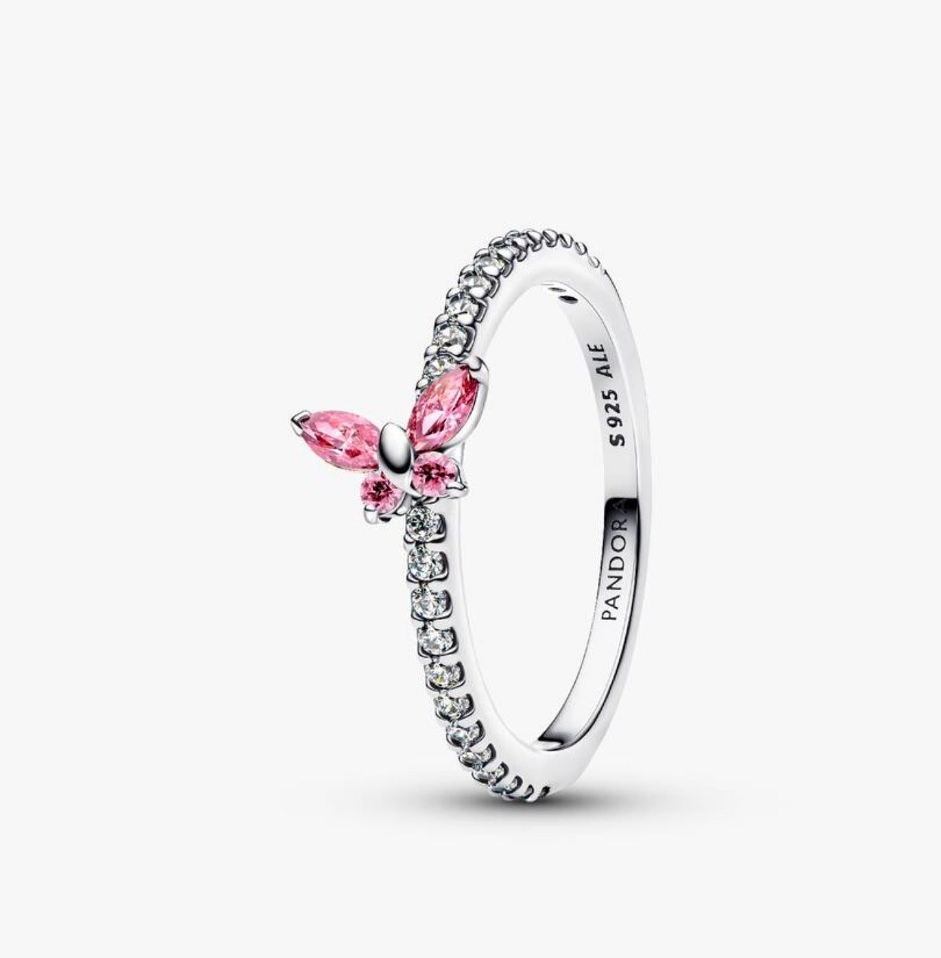 Anillo Mariposa Brillante Rosa
