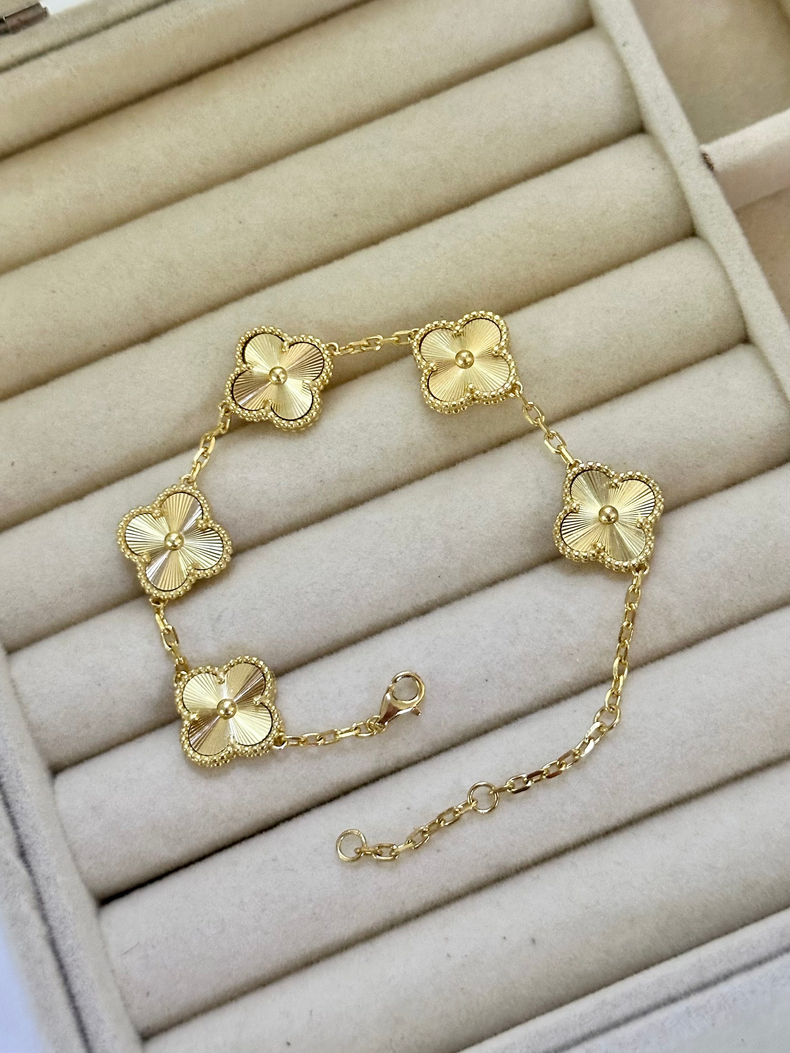 Pulsera Tréboles Dorados