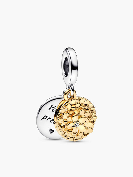 Charm Colgante Rosas Dorado