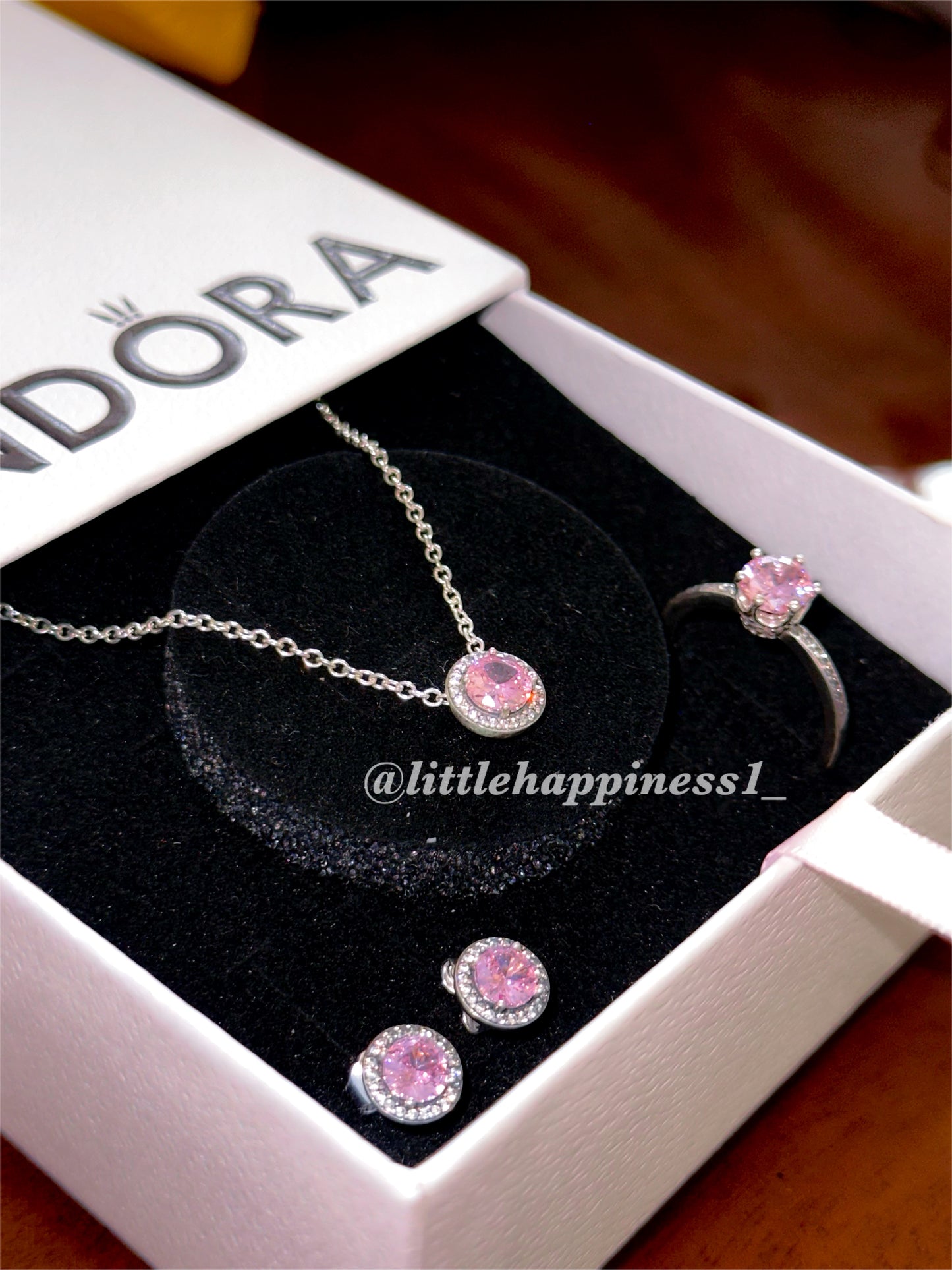 Set Completo Corona Resplandor Rosa