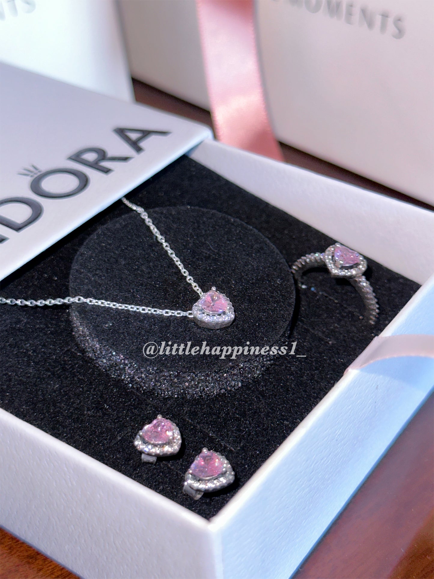 Set Completo Corazón Relieve Rosa