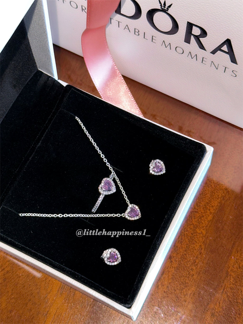 Set Completo Corazón Relieve Morado