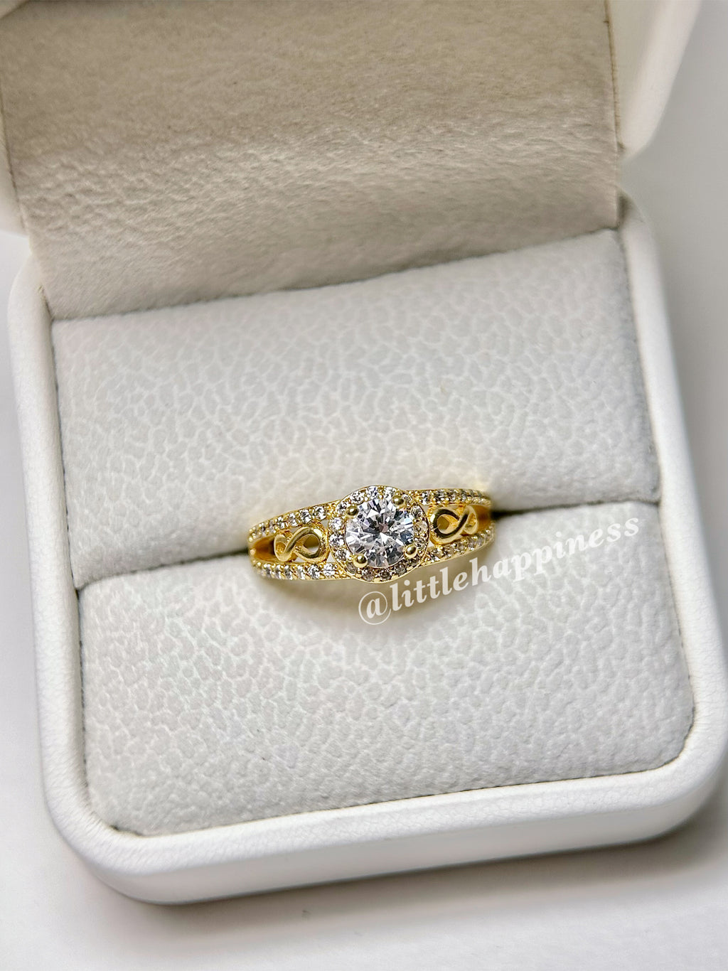 Anillo compromiso Infinito, Dorado