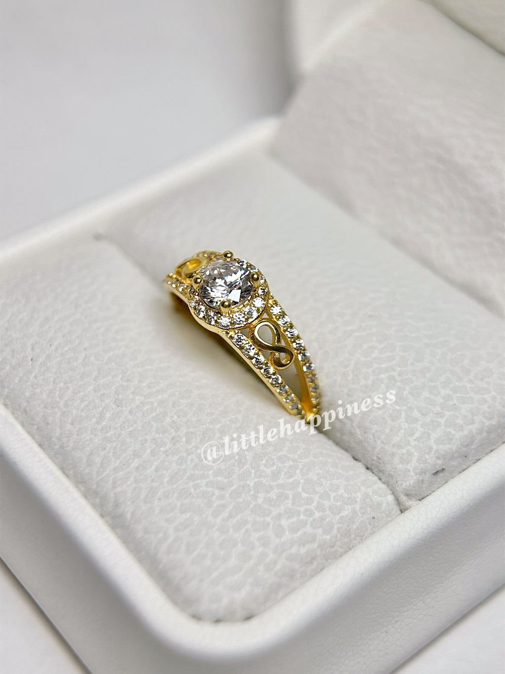 Anillo compromiso Infinito, Dorado