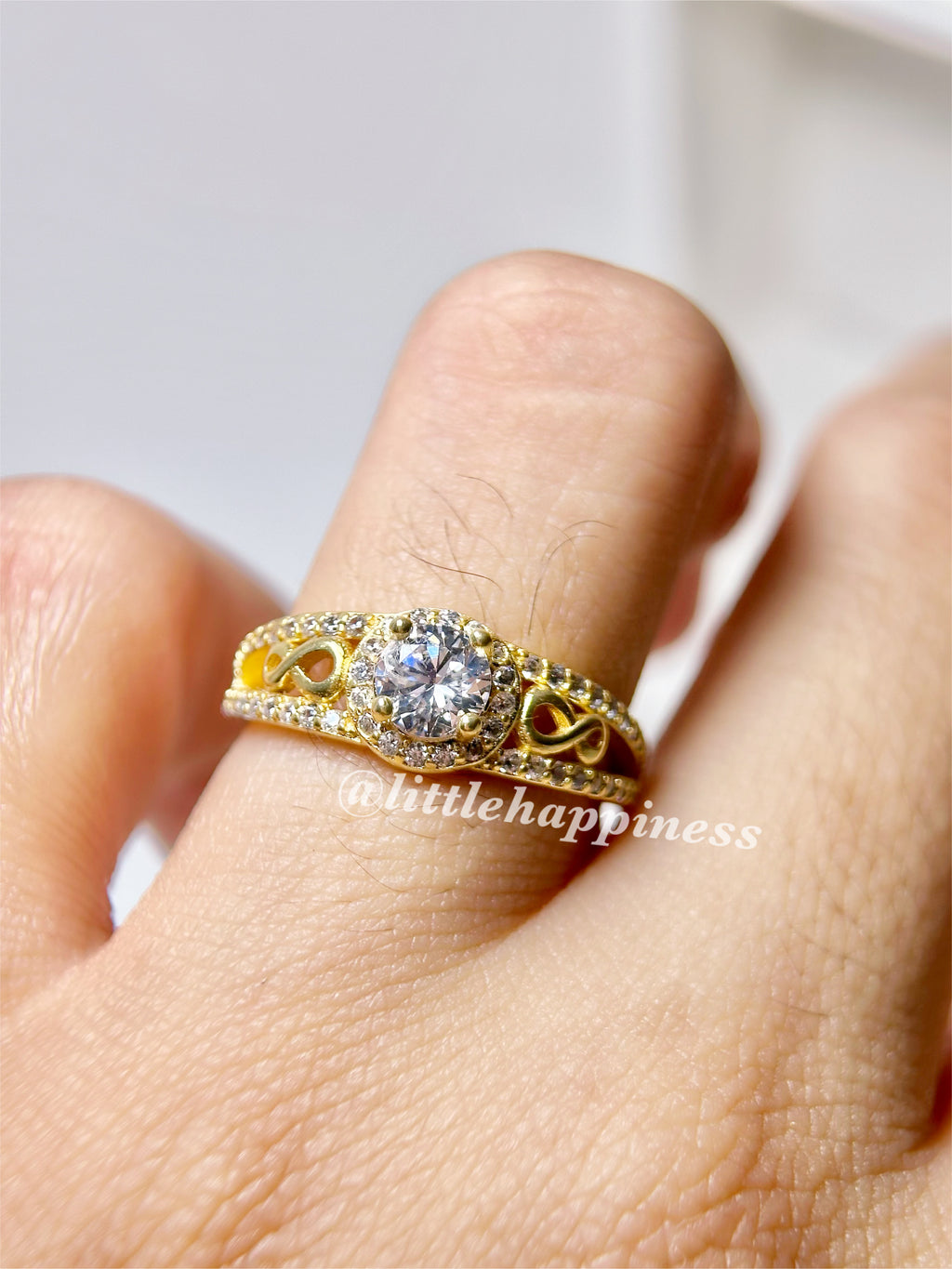 Anillo compromiso Infinito, Dorado