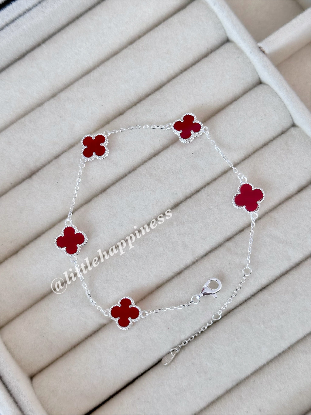 Pulsera Mini Tréboles Rojos