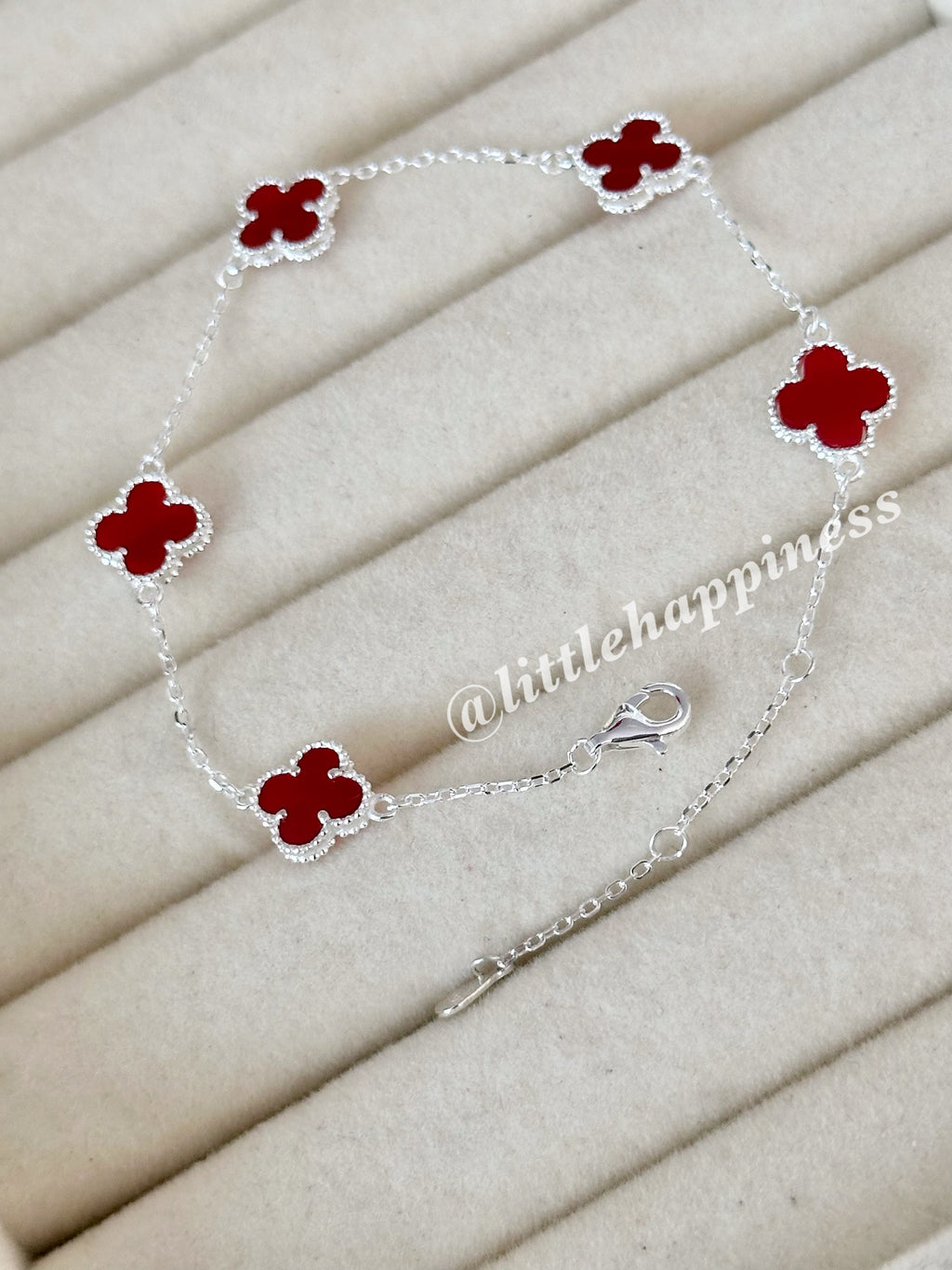 Pulsera Mini Tréboles Rojos