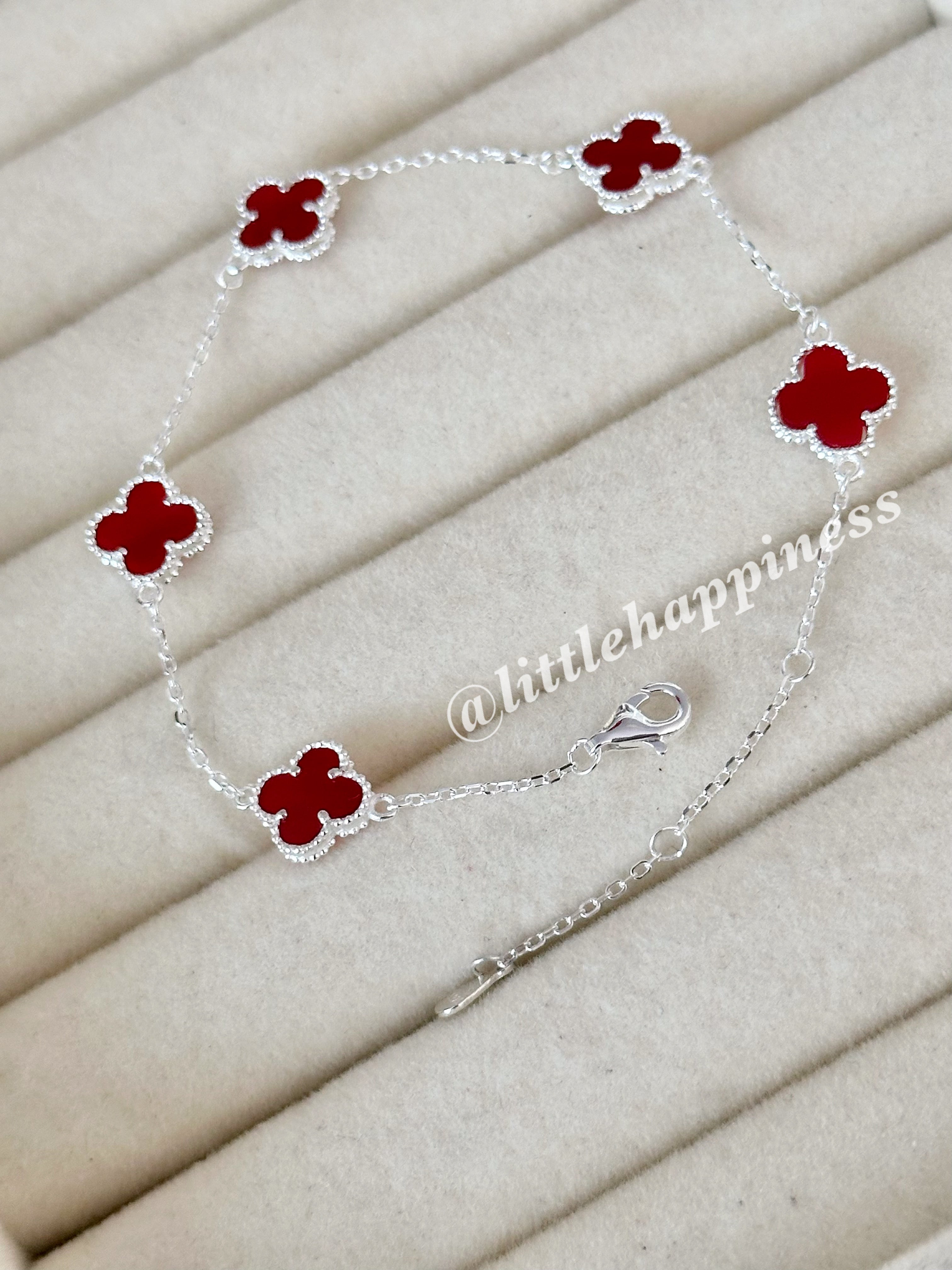 Pulsera Mini Tréboles Rojos