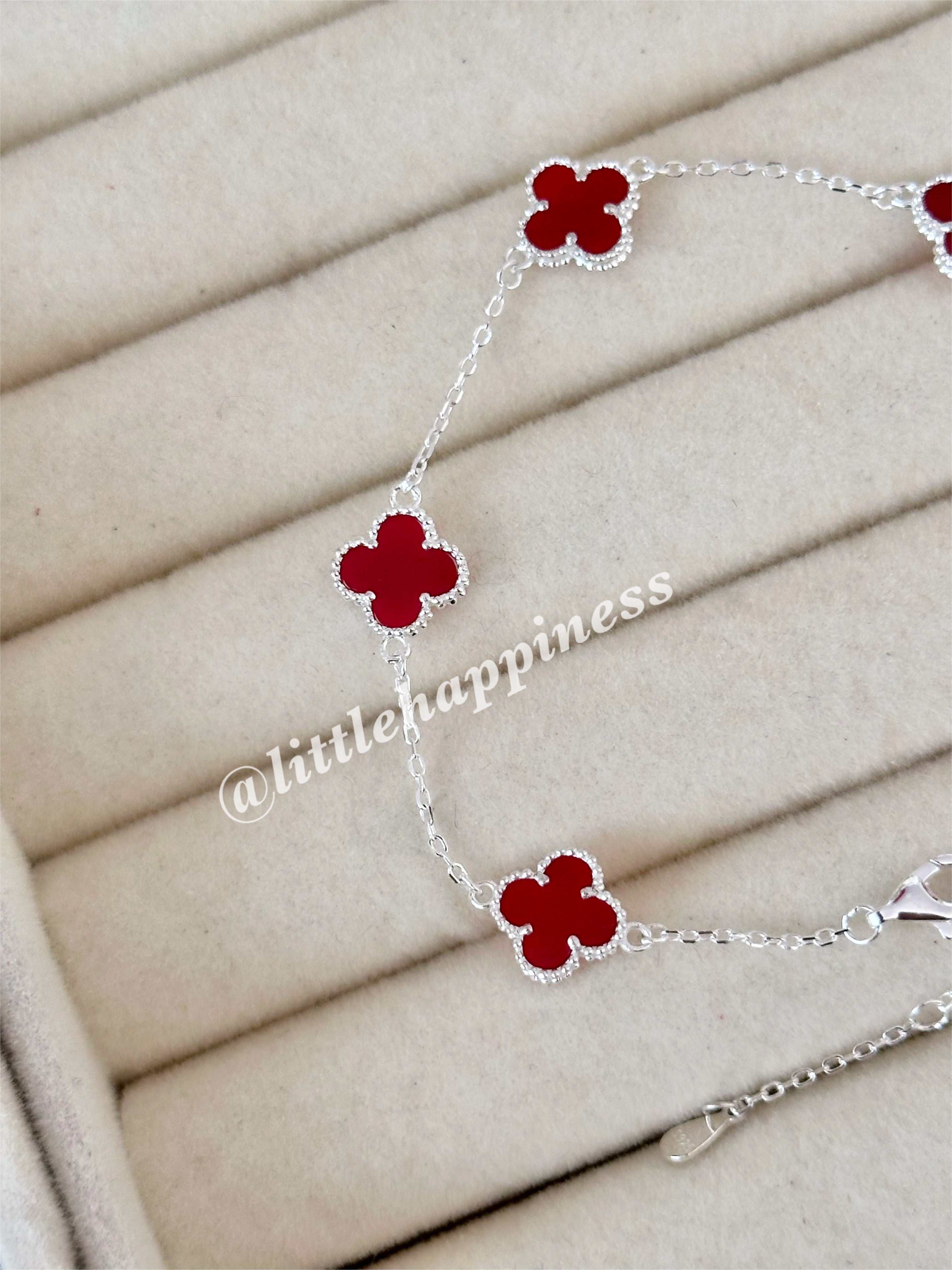 Pulsera Mini Tréboles Rojos