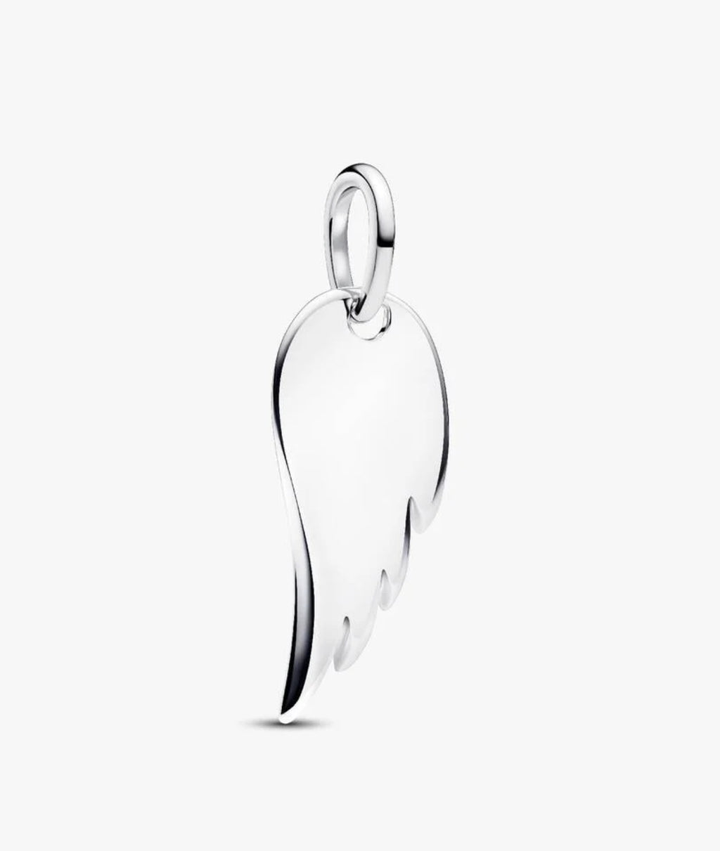 Charm Colgante Etiqueta Ala de Ángel Grabable
