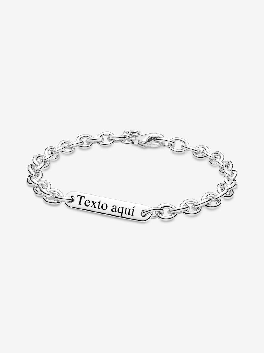 Pulsera De Eslabones con Barra Grabable