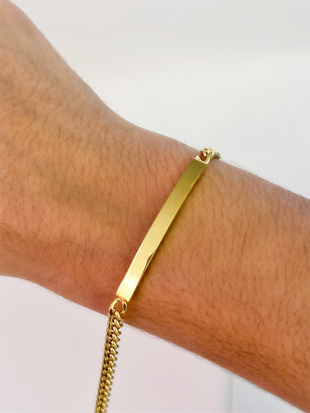 Guillo con Placa Grabable Dorado, Acero Inoxidable