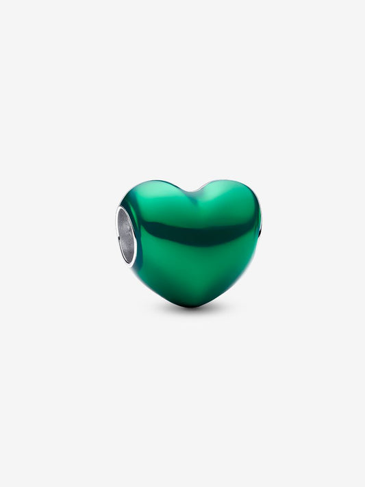 Charm Corazón Metálico Verde