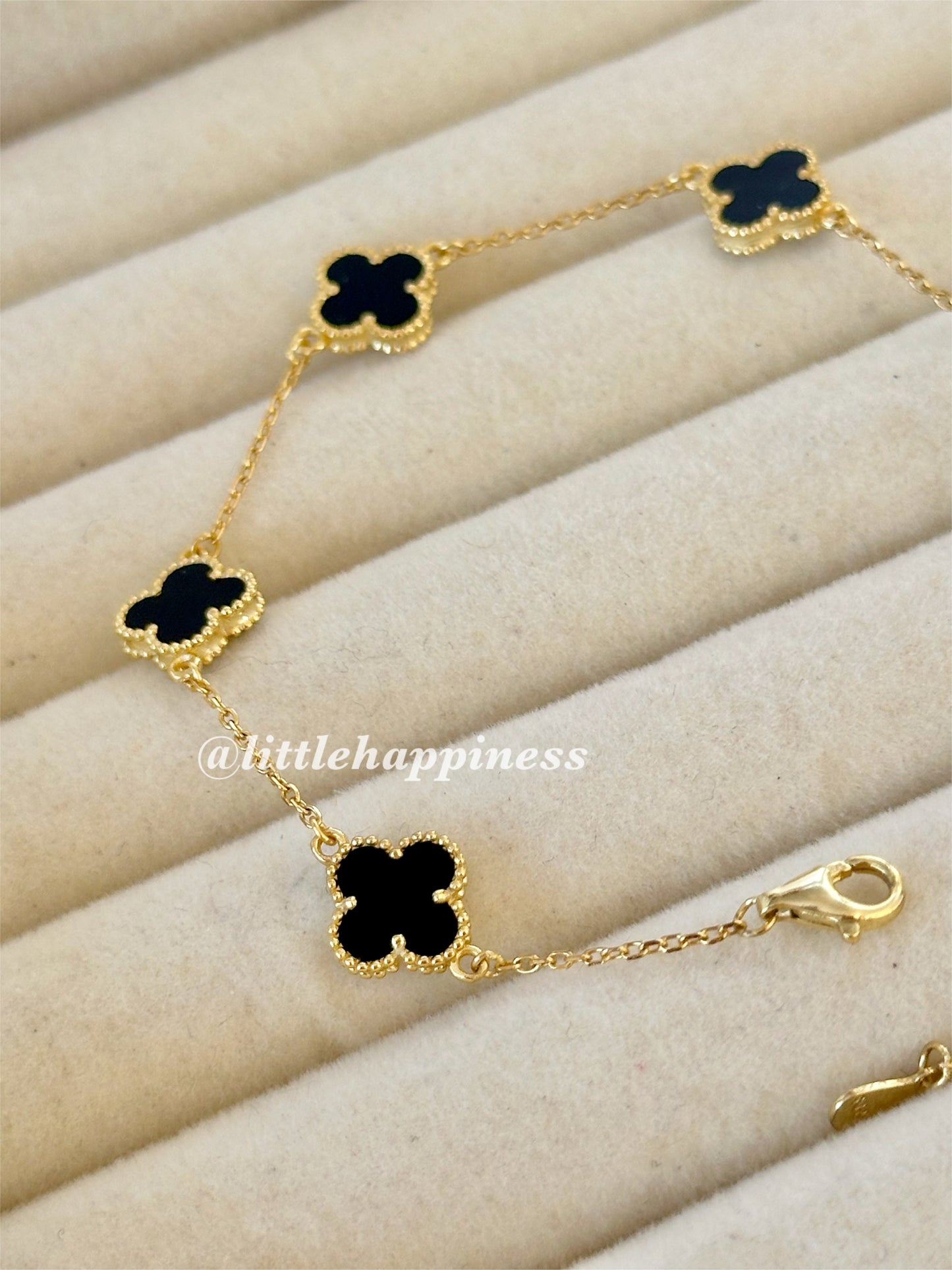 Pulsera Mini Tréboles Negro