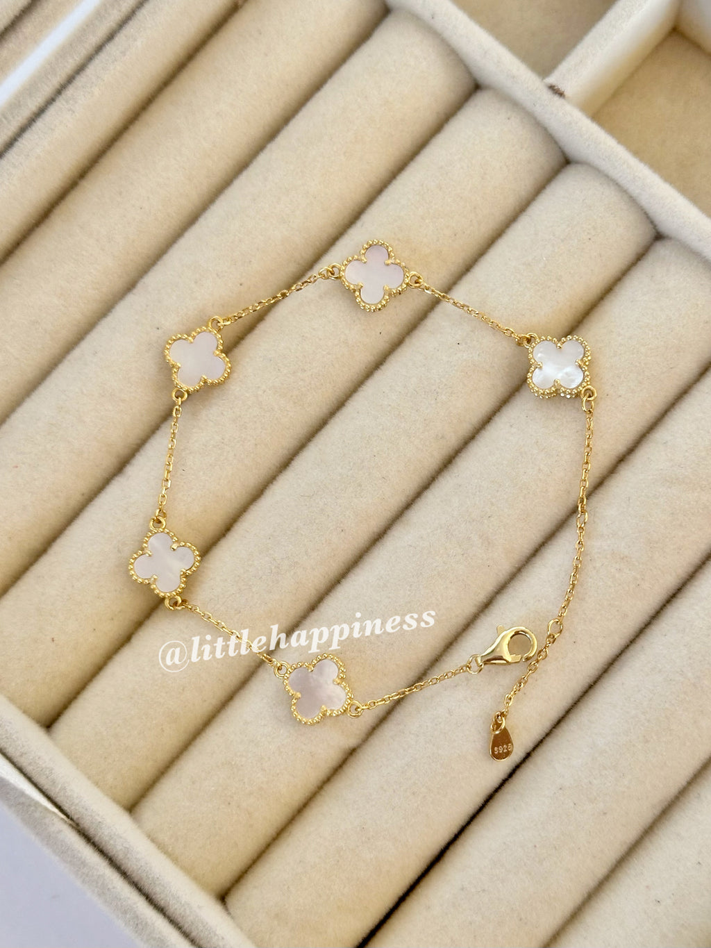 Pulsera Mini Tréboles Blanco