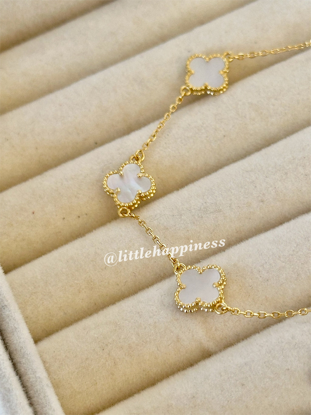 Pulsera Mini Tréboles Blanco