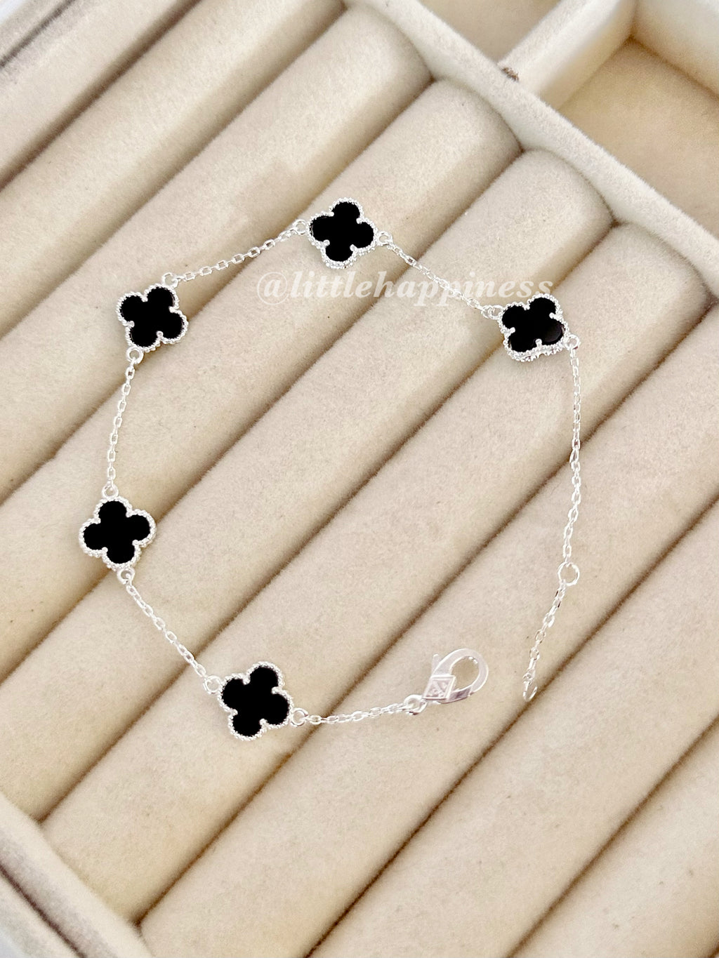 Pulsera Mini Tréboles Negros