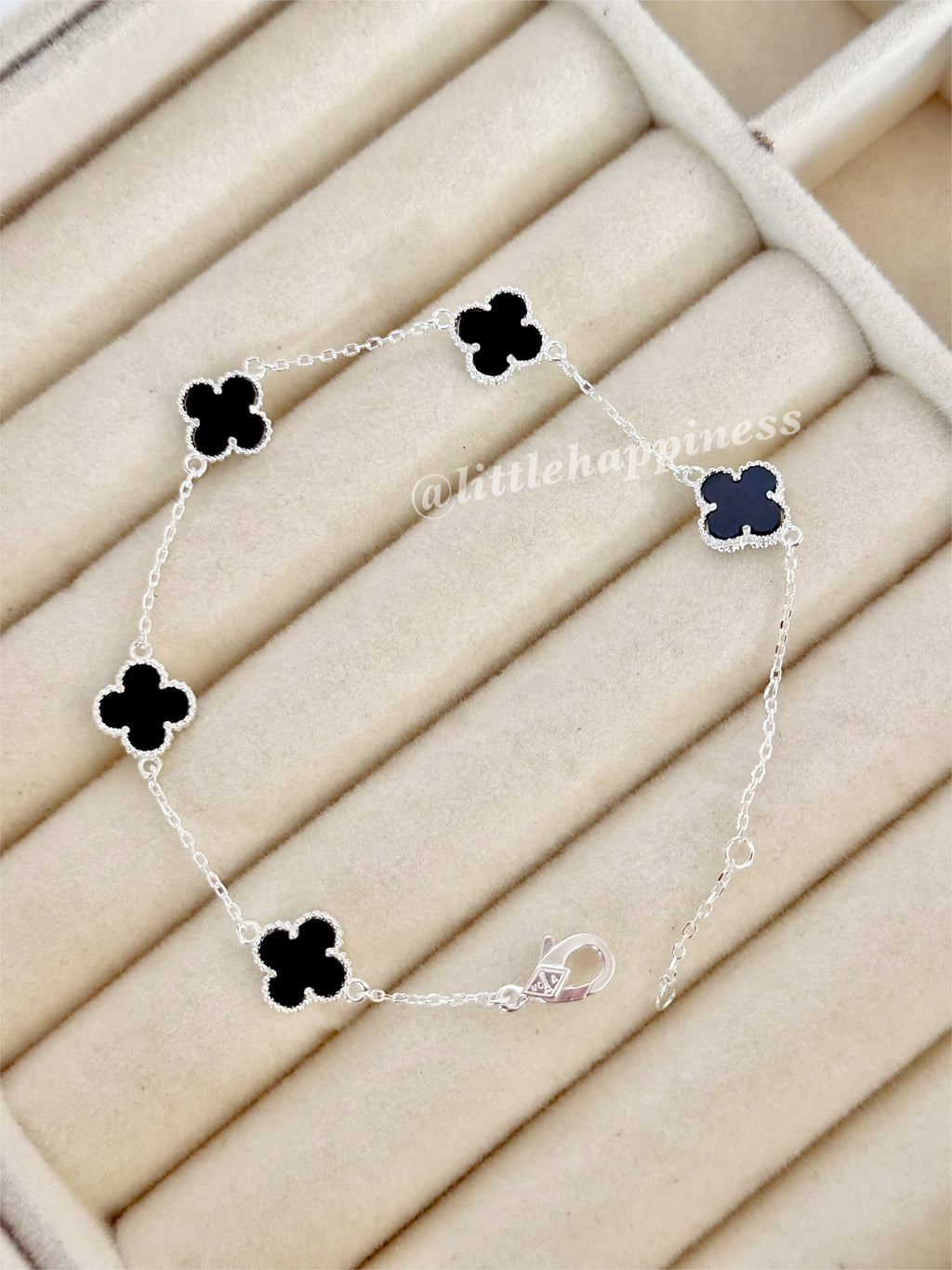 Pulsera Mini Tréboles Negros