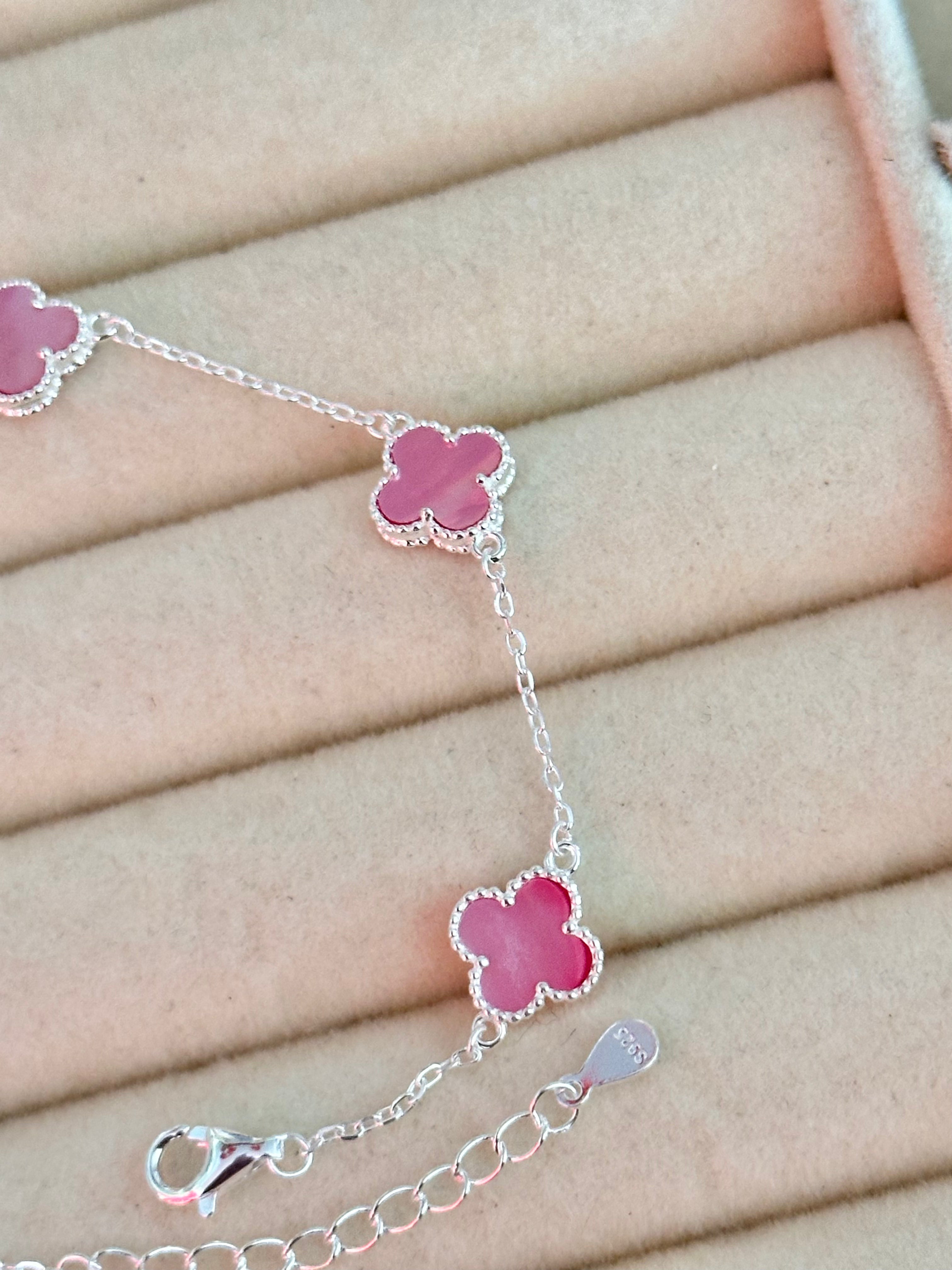 Pulsera Mini Tréboles Rosa