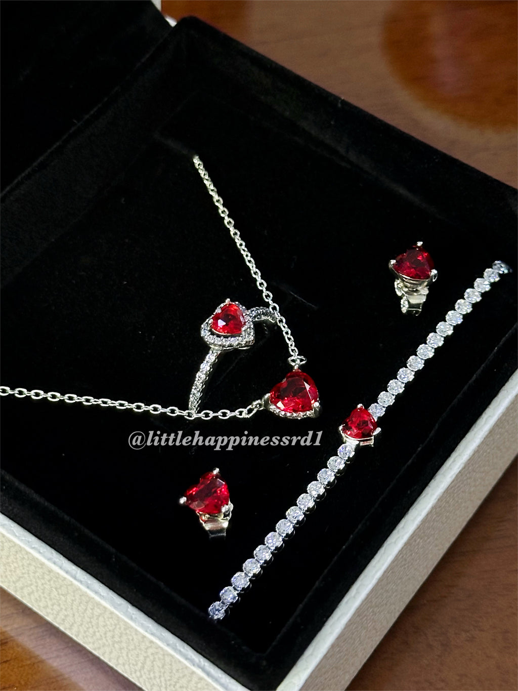 Set completo corazón Relieve rojo